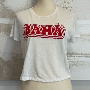 ALABAMA “BAMA” cropped white Tee